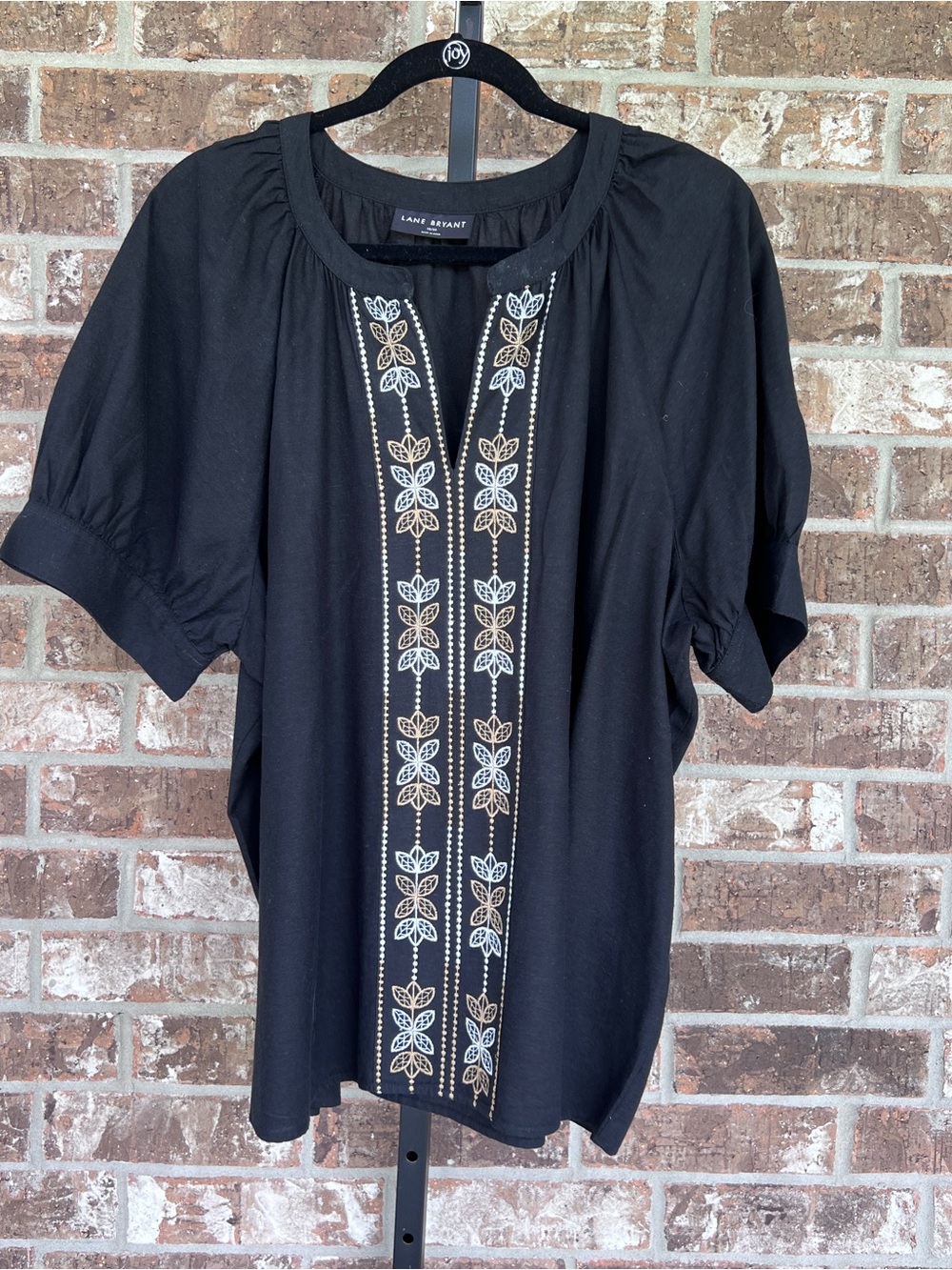 Super cute Lane Bryant Black Kaftan with Gold and White Embroidery.  Worn once.